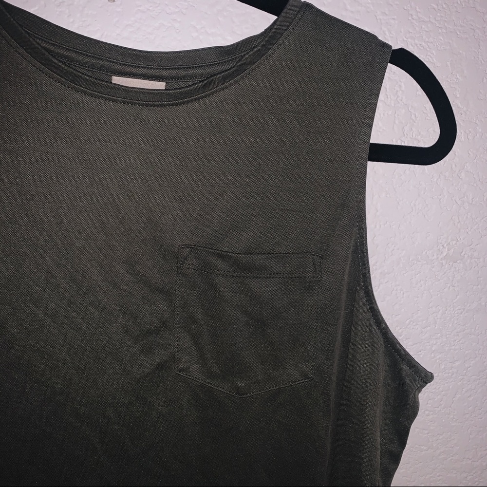 A New Day Short Sleeve Olive Green Top